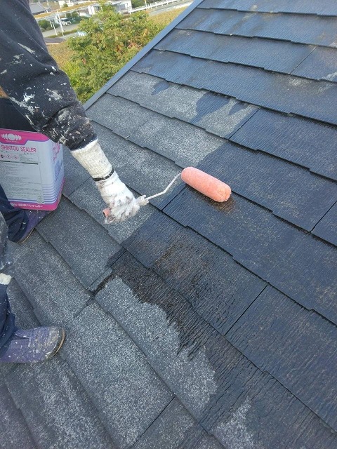 甲州市　屋根塗装工事